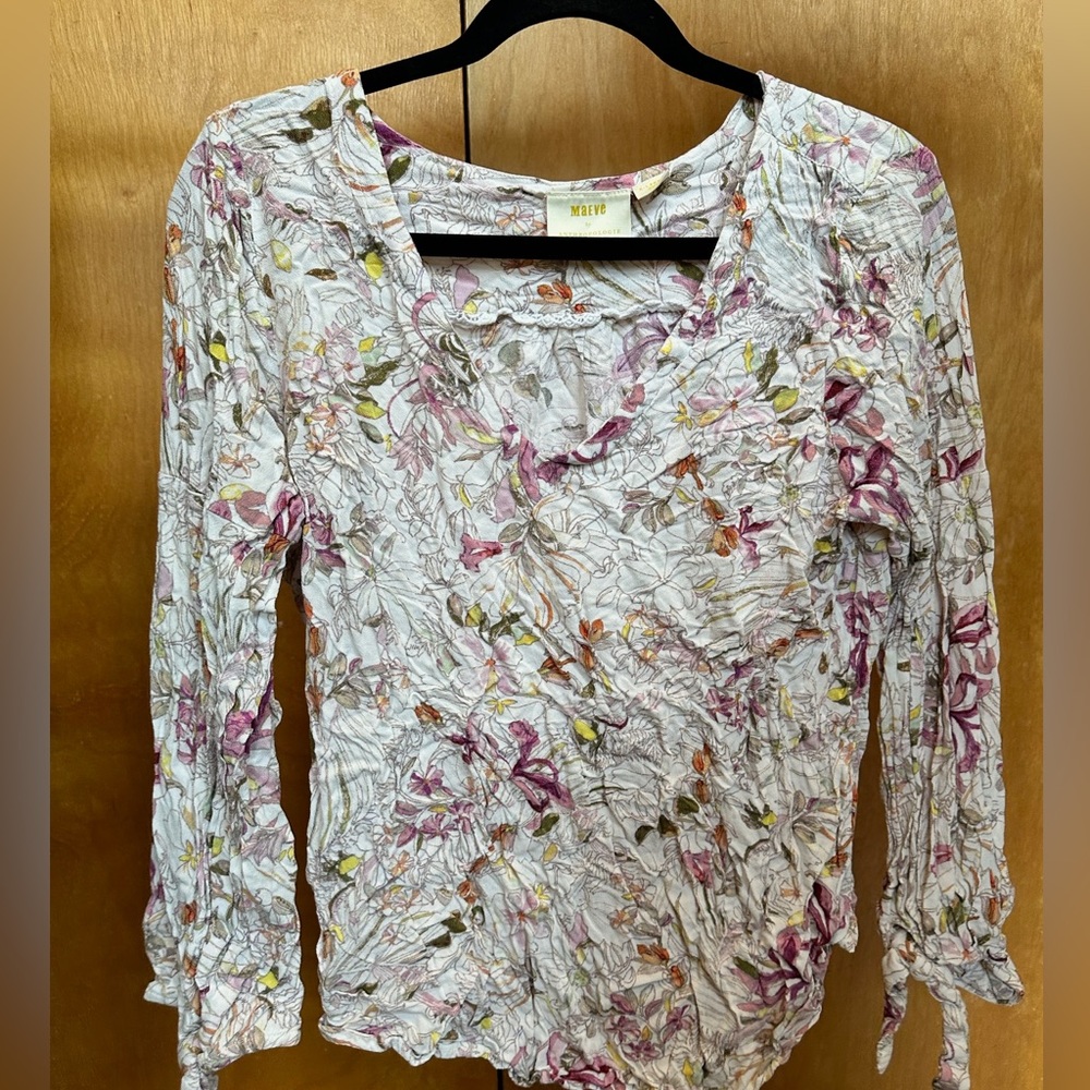 Anthropologie Floral Summer Blouse
